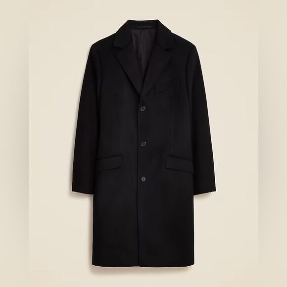 NWT $498 J CREW Rivington topcoat in Italian wool cashmere blend in black - Picture 8 of 13